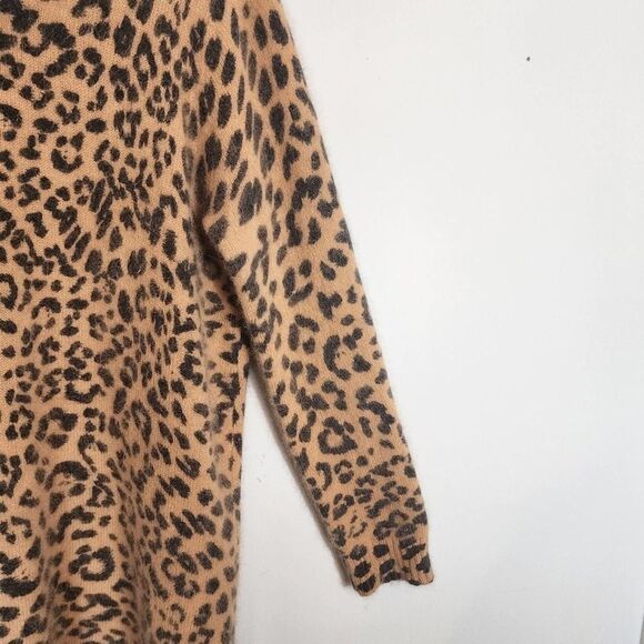 NWT Michael Kors Animal Print Angora Rabbit Blend Sweater Dress SZ Large - Picture 4 of 9